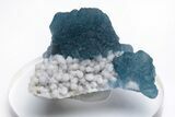 Blue, Cubic/Octahedral Fluorite on Quartz - Inner Mongolia #213837-1